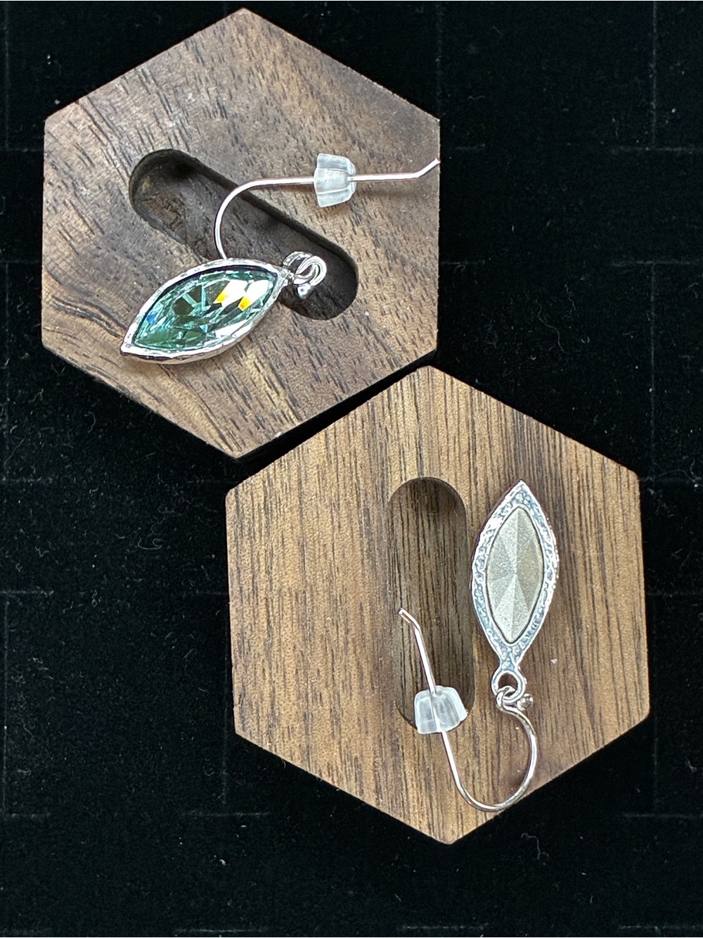 Silpada’s Green Marquise Swarovski Crystal Drop Earrings New with box.